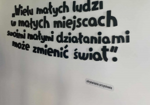 Hasło "Wielu małych ludzi w małych miejscach swoimi małymi działaniami może zmienić świat".