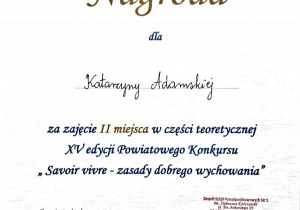 Konkurs Savoir-Vivre