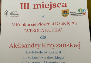 Sukces w konkursie „Wesoła nutka”