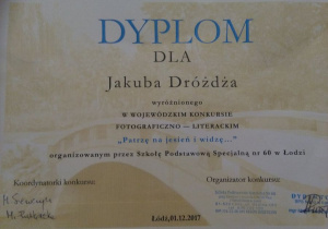 Dyplom Jakuba Dróżdża